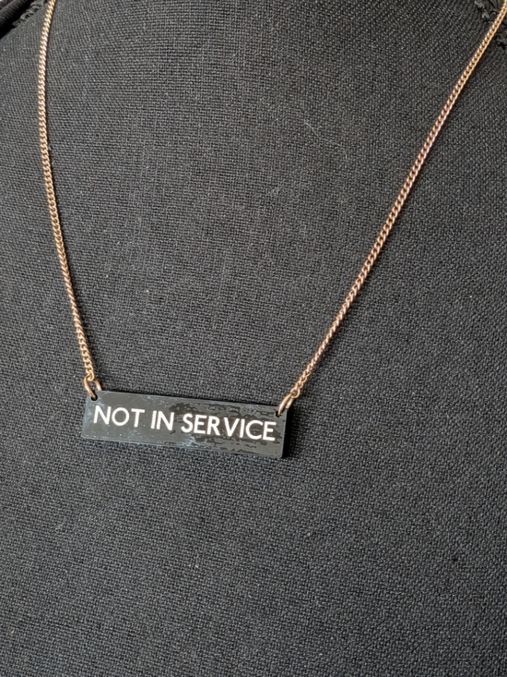NOT IN SERVICE Black Bar Pendant Necklace - Women Jewelry